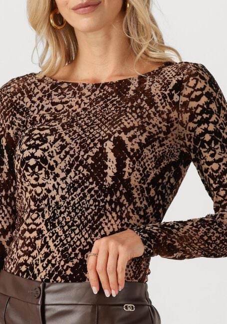 Bruine ROUGE EDIT Top ROUSARI LS O NECK TOP - large