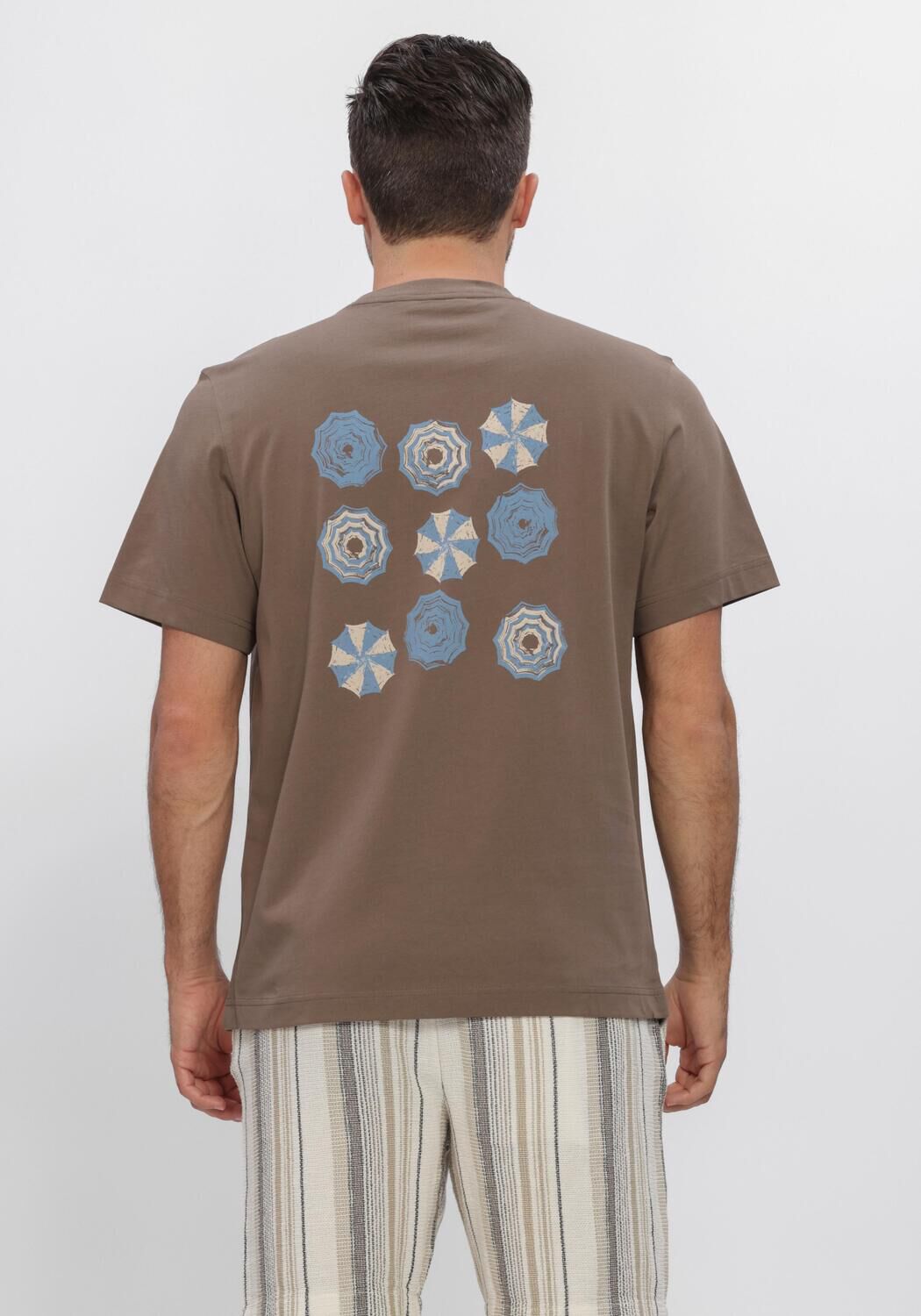 Bruine SELECTED MEN Polo / T-shirt SLHMAX GRAPHIC SS O-NECK TEE - large