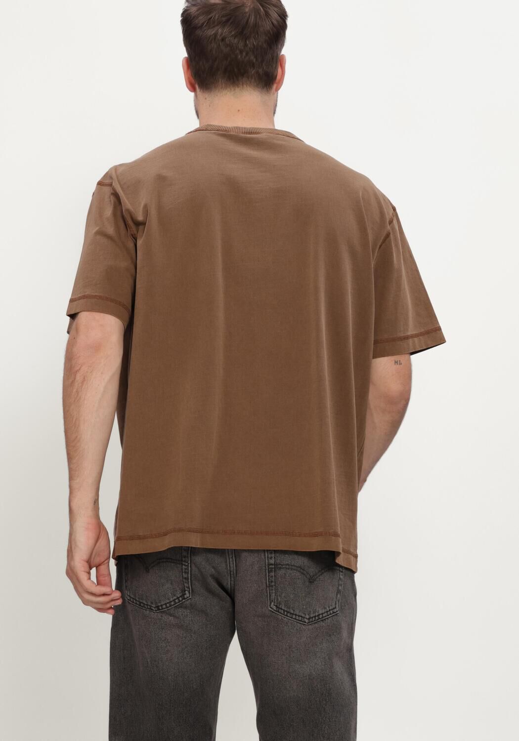 Bruine G-STAR RAW T-shirt UNIT WASHED RELAXED R T S\S - large
