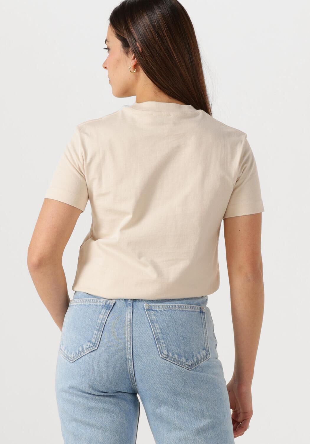CALVIN KLEIN Dames Tops & T-shirts Ck Applique Regular Tee Beige
