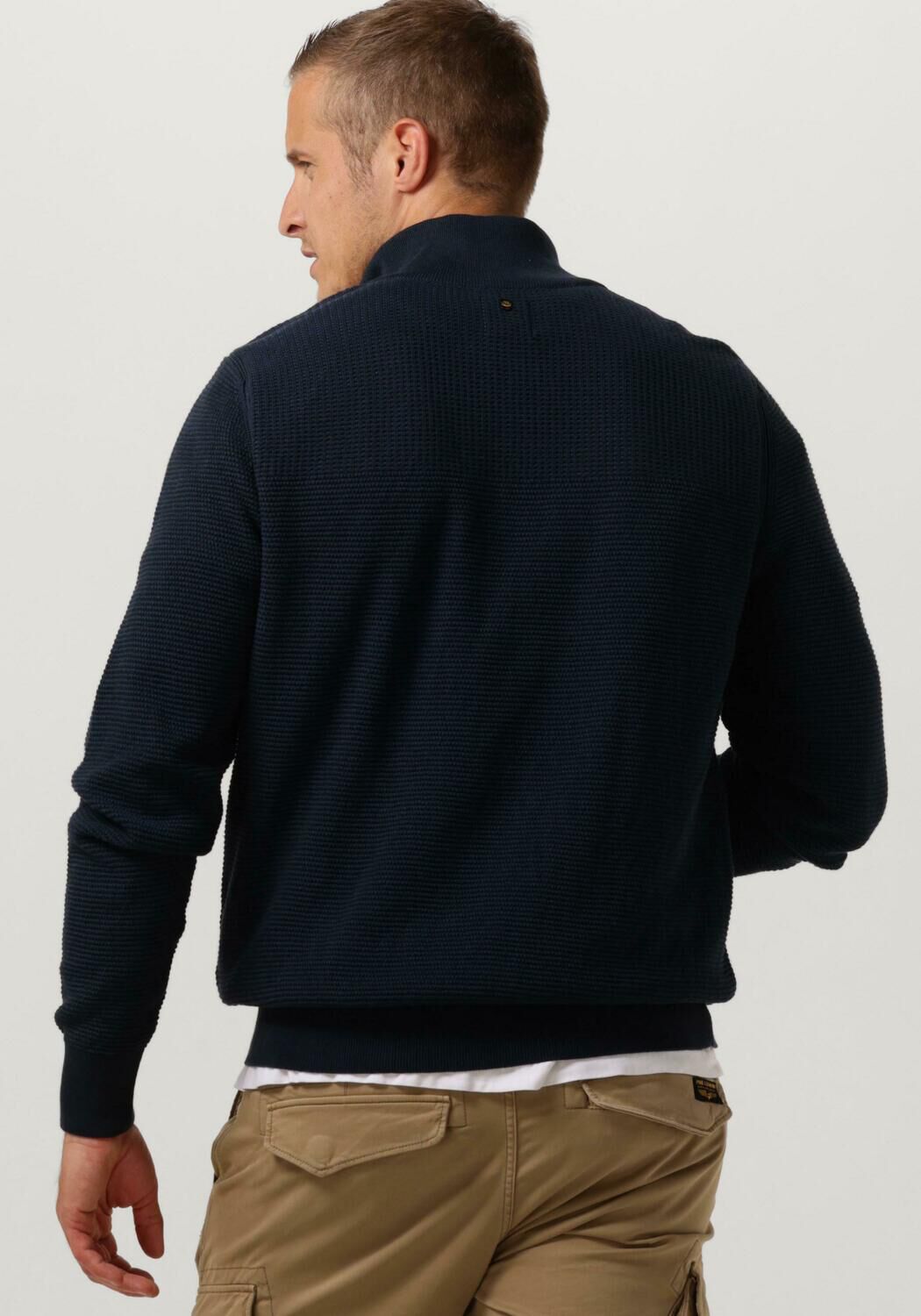 PME LEGEND Heren Truien & Vesten Half Zip Collar Cotton Plated Donkerblauw