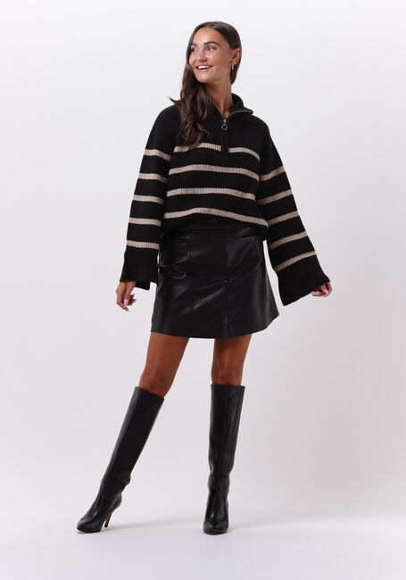 Zwarte NEO NOIR Trui NEVENA STRIPE KNIT BLOUSE - large