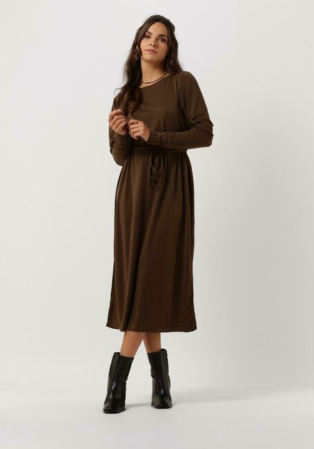 Bruine MINUS Midi jurk BRINLEY BOATNECK DRESS - large
