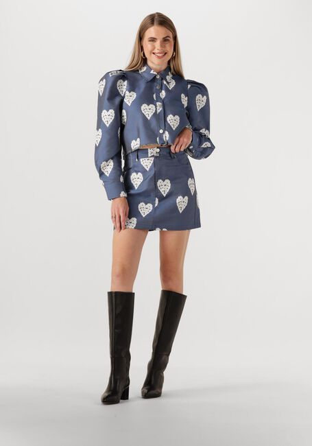 Blauwe STUDIO AMAYA Spijkerjas HEART JACKET - large