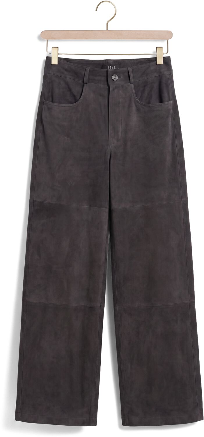 IBANA Dames Broeken Phinou Suede Donkergrijs