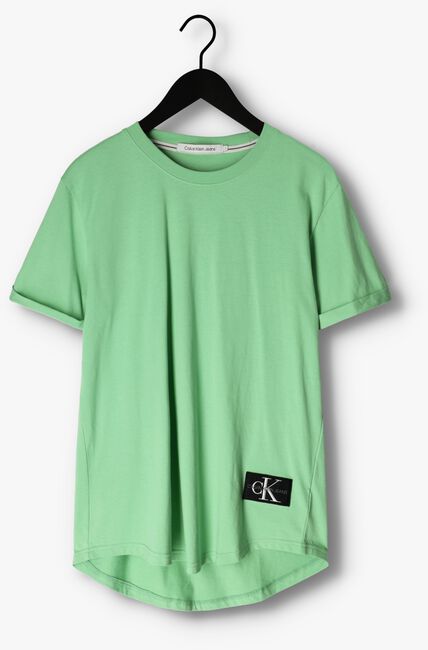 Groene CALVIN KLEIN T-shirt BADGE TURN UP SLEEVE - large