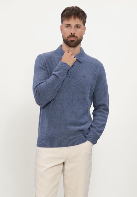 Blauwe TOMMY HILFIGER Polo LAMBSWOOL LS POLO - large