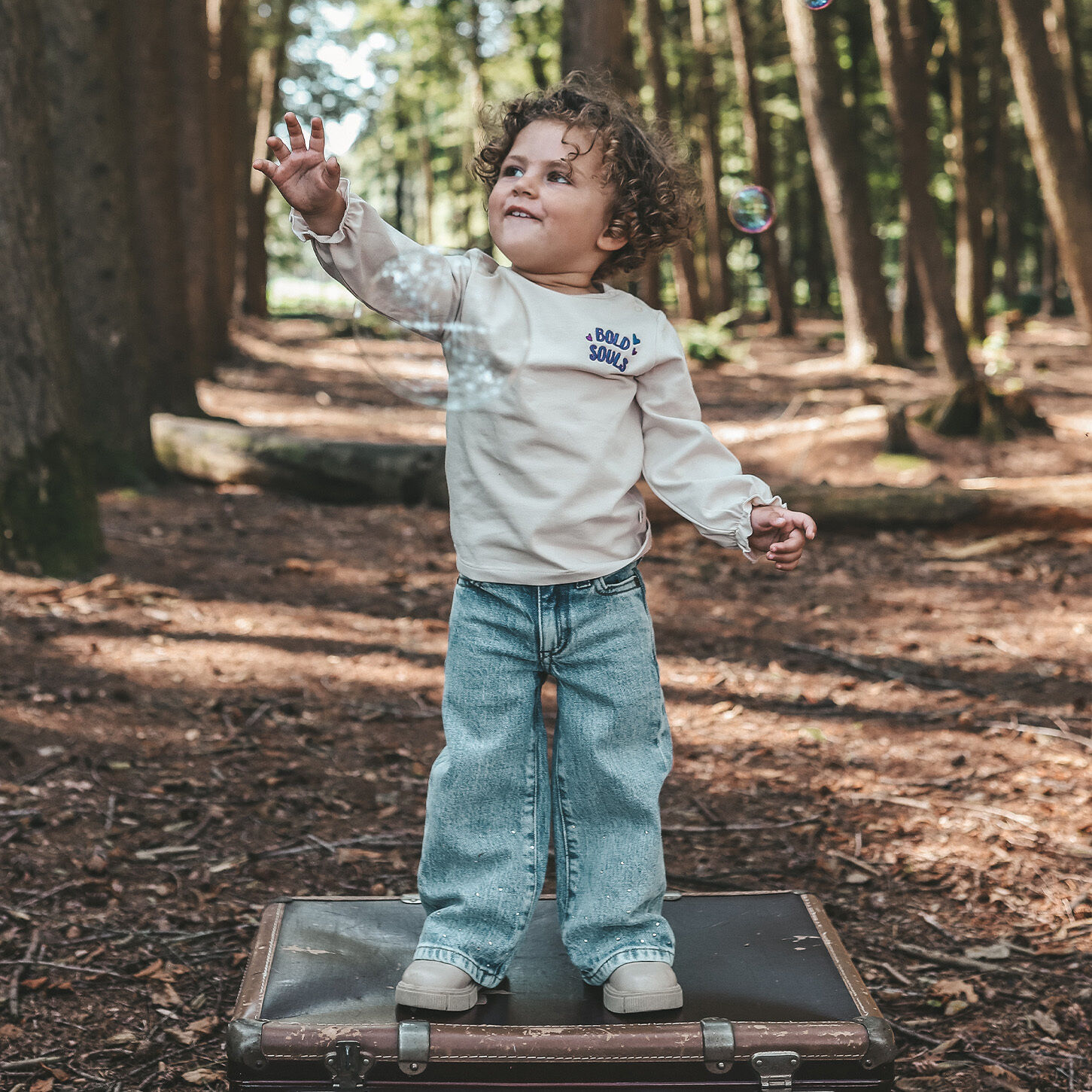 Blauwe YOUR WISHES Wide jeans STRETCH DENIM WIDE LEG GLITTER JEANS - large