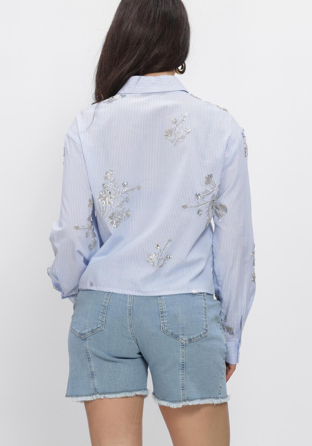 Blauwe NUKUS Blouses ADORA BLOUSE STRIPE - large