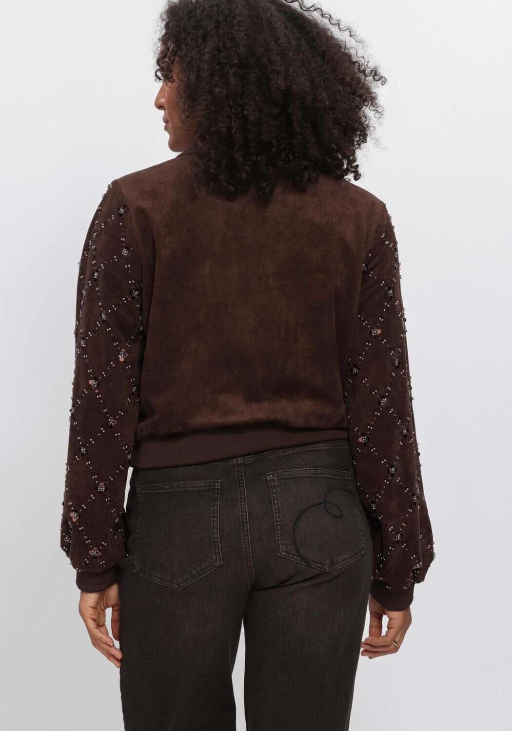Bruine NUKUS Jack DAISY BOMBER SUEDE - large
