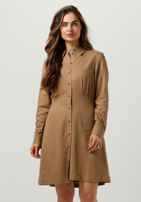 Bruine SELECTED FEMME Mini jurk SLFELOISA LS SHORT SHIRT DRESS - large