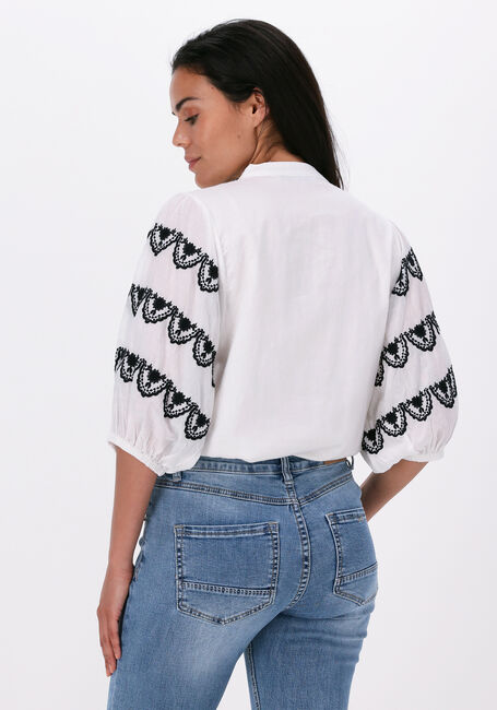 Gebroken wit SUMMUM Blouses SHIRT COTTON EMBROIDERED - large