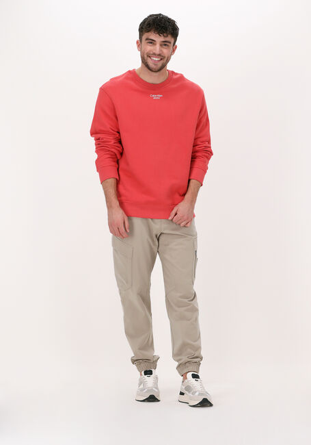 Oranje CALVIN KLEIN Sweater STACKED LOGO CREW NECK - large