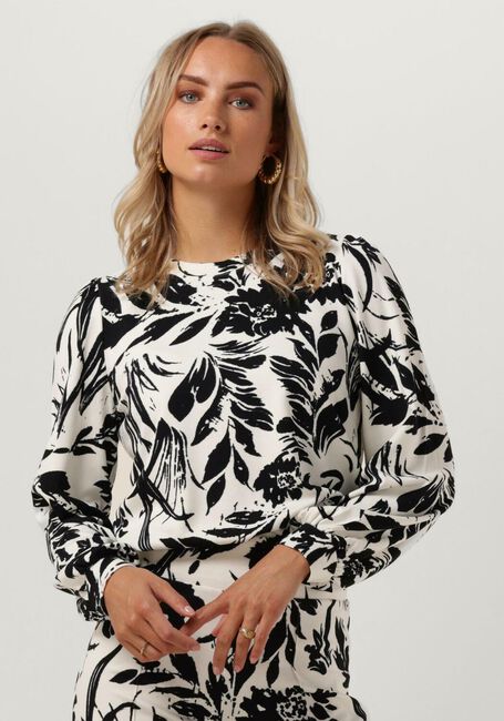 Gebroken wit JANSEN AMSTERDAM Tops & T-shirts HVF198 TOP FLOWER PRINT - large