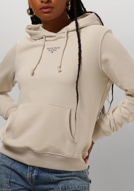 Beige TOMMY JEANS Trui TJW ESSENTIAL LOGO 2 HOODIE - large