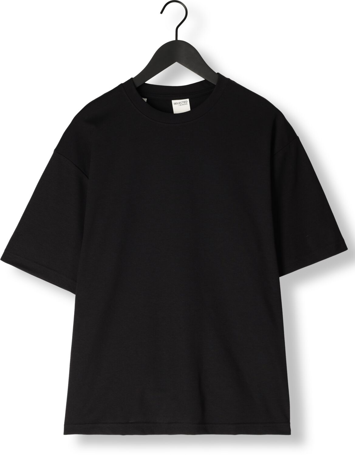 SELECTED HOMME Heren Polo's & T-shirts Slhlooseoscar Ss O-neck Tee Noos Zwart