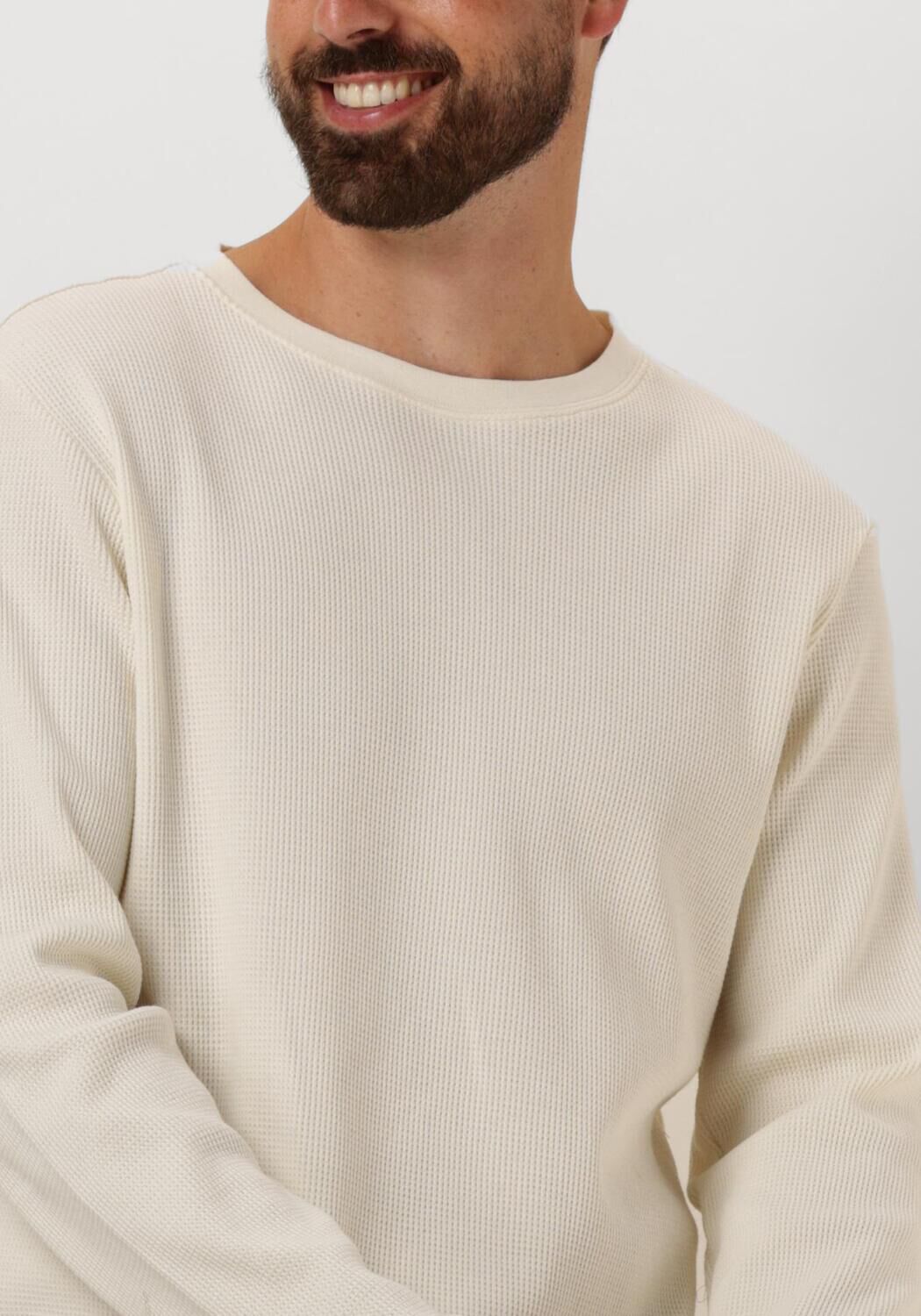 ANERKJENDT Heren Polo's & T-shirts Akkikki L s Waffle Tee Gebroken Wit