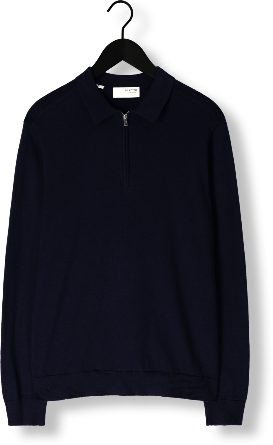 SELECTED HOMME Heren Polo's & T-shirts Slhberg Ls Half Zip Polo Donkerblauw