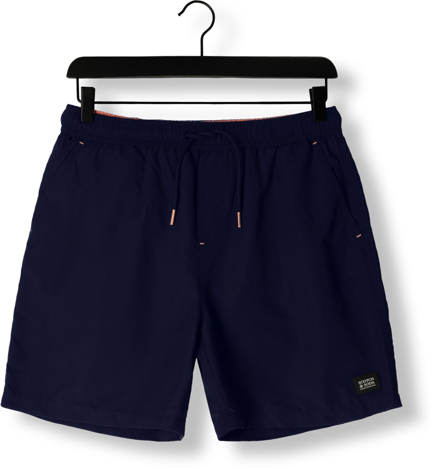 SCOTCH & SODA Heren Zwembroeken Mid Length Swim Short Solid Donkerblauw