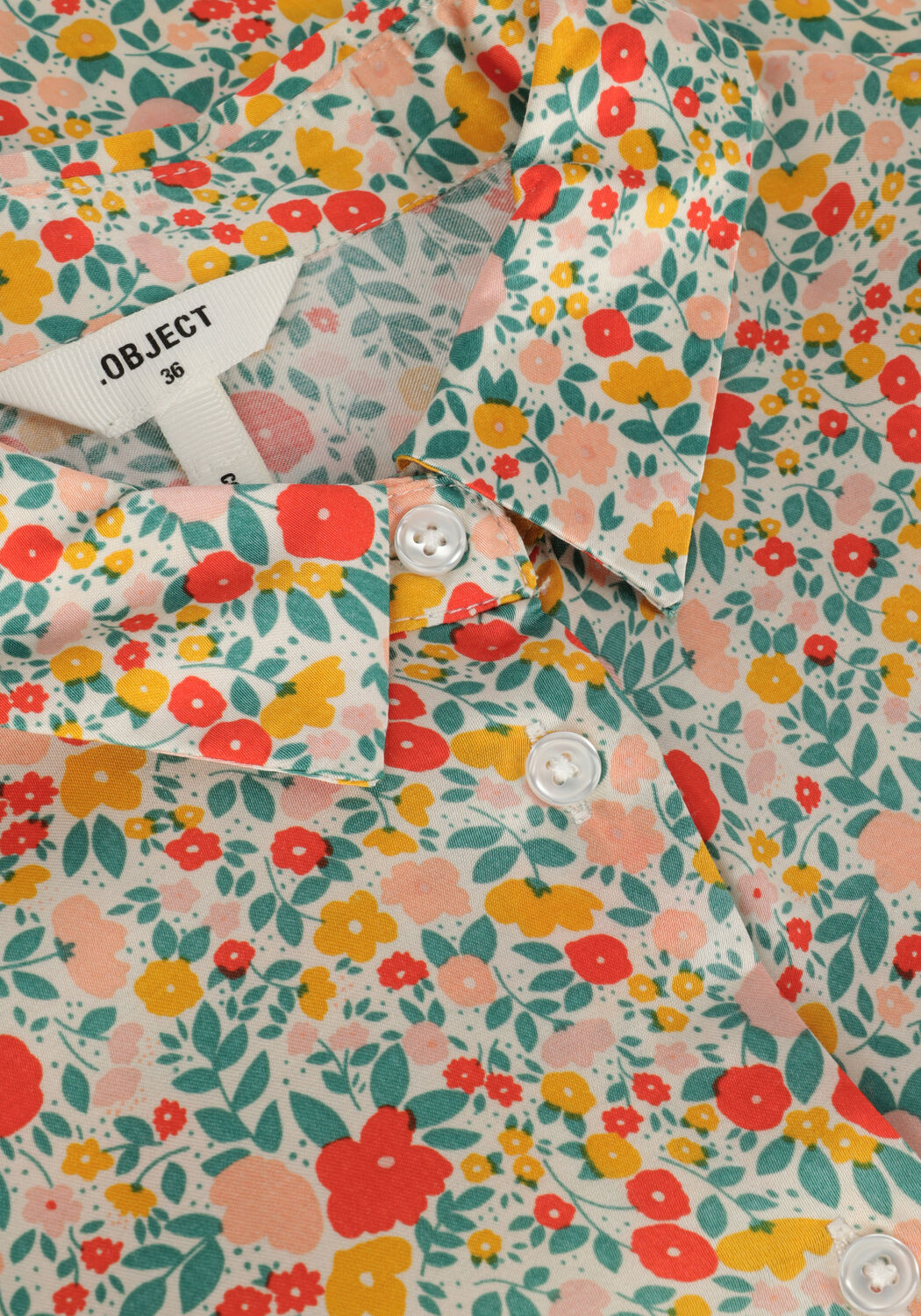 Zand OBJECT Midi jurk JABIN L/S SHIRT DRESS 126 - large