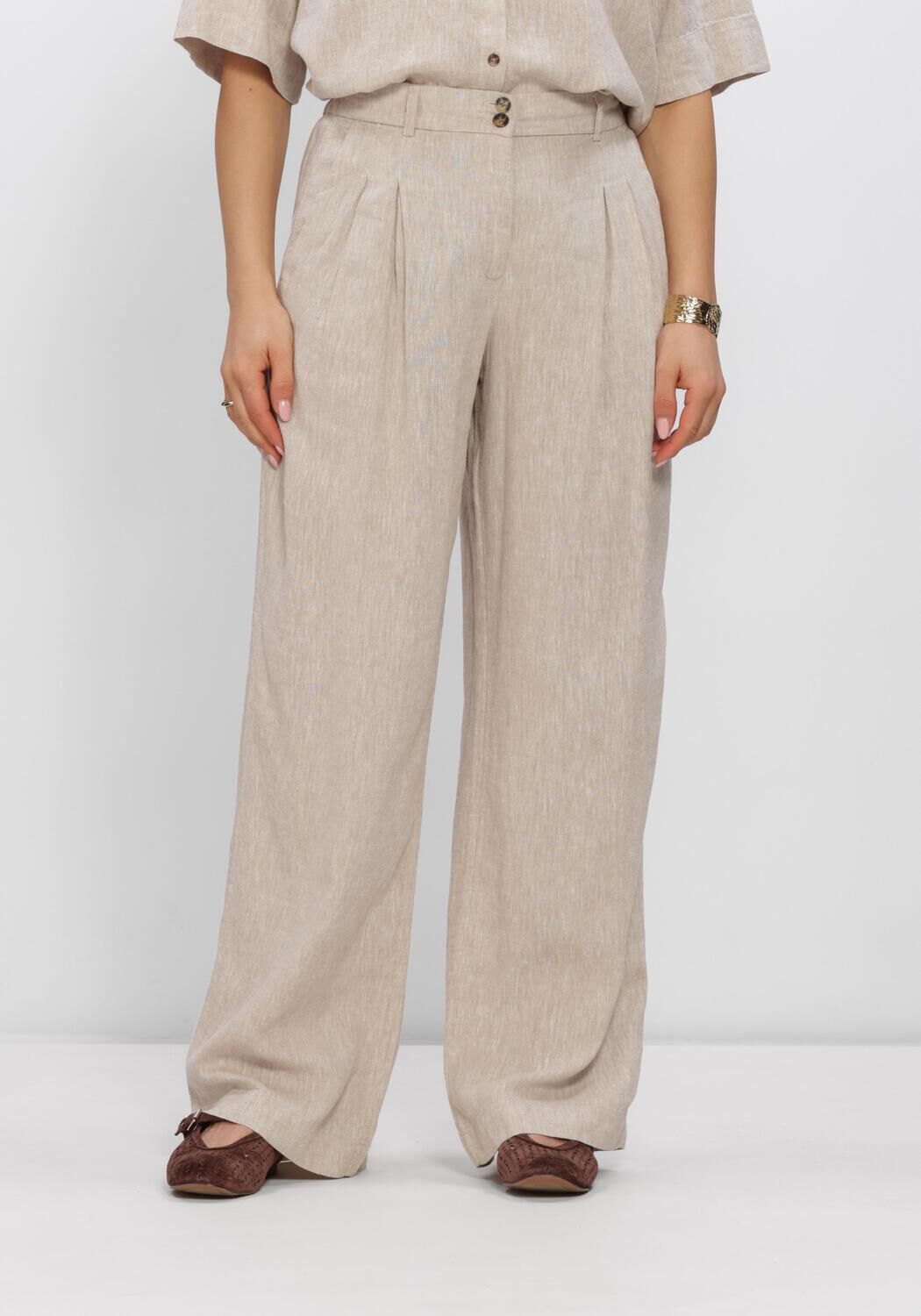 Zand MSCH COPENHAGEN Broeken MSCHVIANA GINIA PLEAT PANTS - large