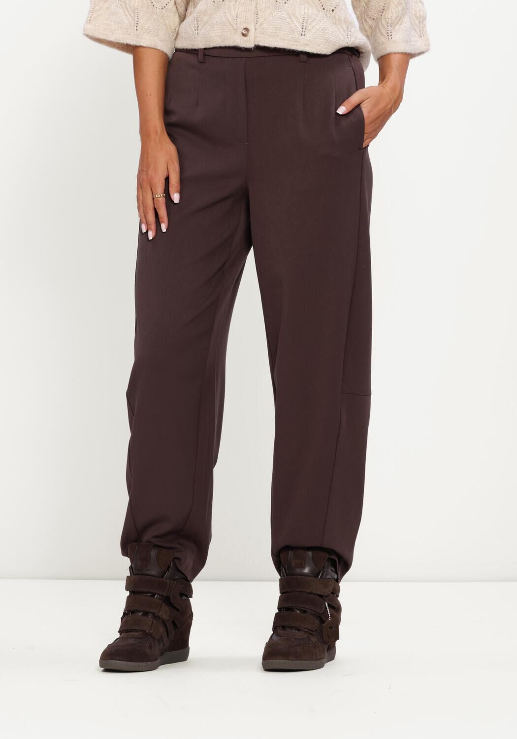 Bruine OBJECT Wijde broek OBJLISA HW ANKEL BARREL - large