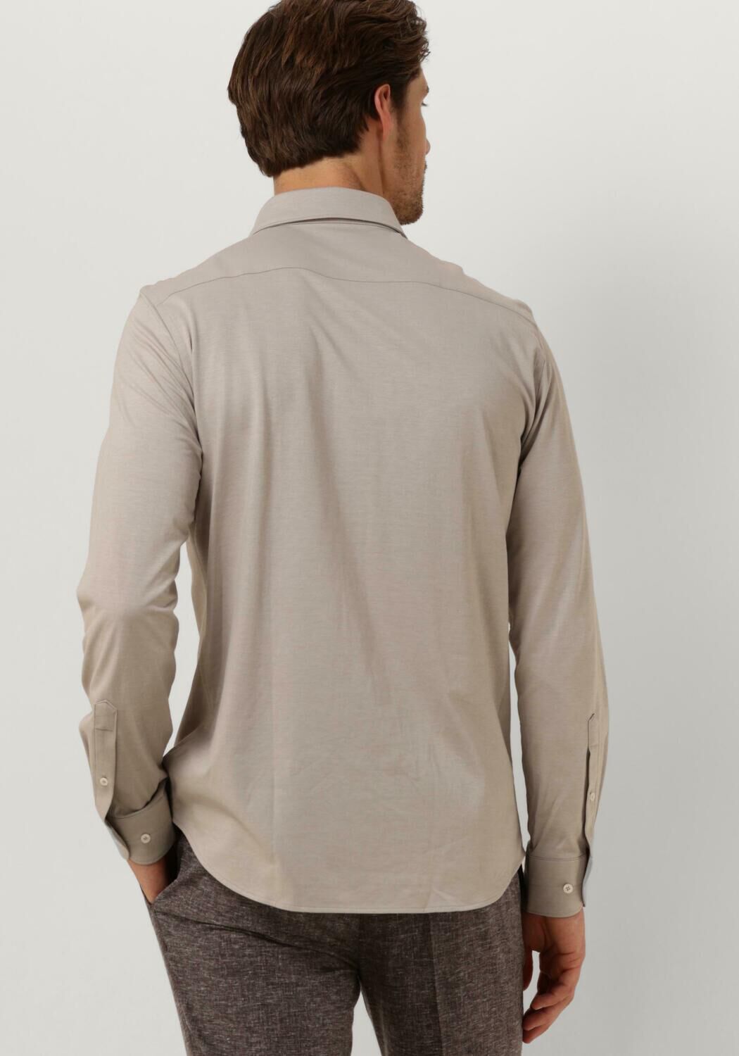 PROFUOMO Heren Overhemden Shirt X-cutaway Japanese Knitted Beige