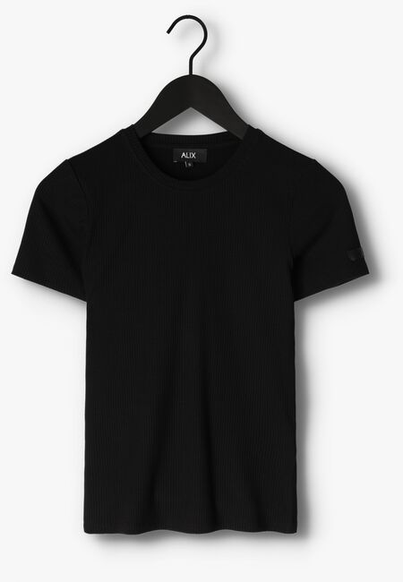 Zwarte ALIX THE LABEL T-shirt LADIES KNITTED RIB T-SHIRT - large