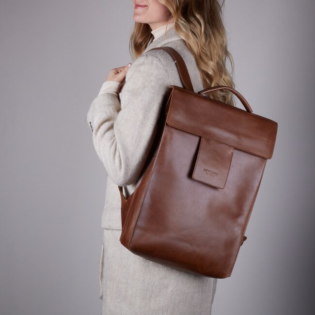 Bruine MYOMY Rugtas MY HOME BAG BACKBAG Bruine MYOMY Rugtas MY HOME BAG BACKBAG - large
