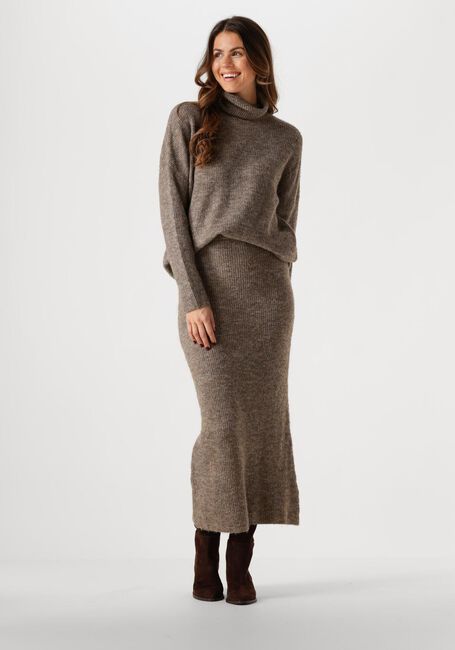 Taupe YDENCE Maxirok KNITTED SKIRT LAINEY - large