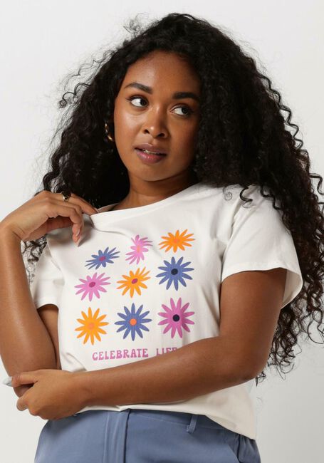 Gebroken wit YDENCE T-shirt T-SHIRT CELEBRATE LIFE - large