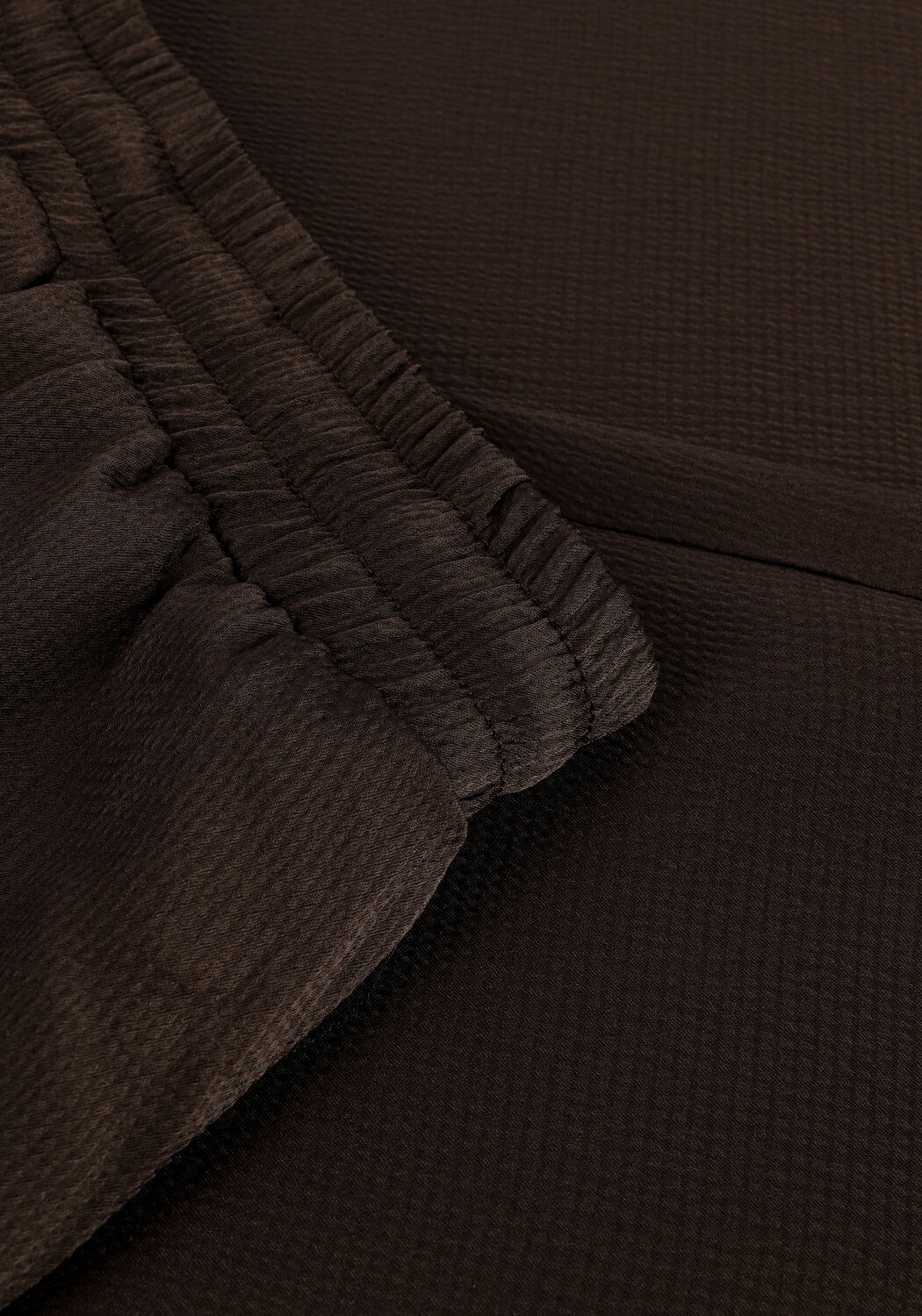 Bruine NEO NOIR Wijde broek KULY CREPE SATIN PANTS - large