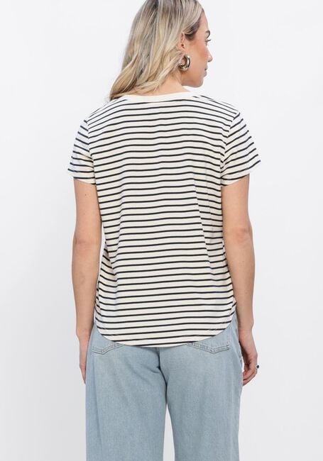 Blauwe MOS MOSH T-shirt MMKALA V-SS STRIPE TEE - large
