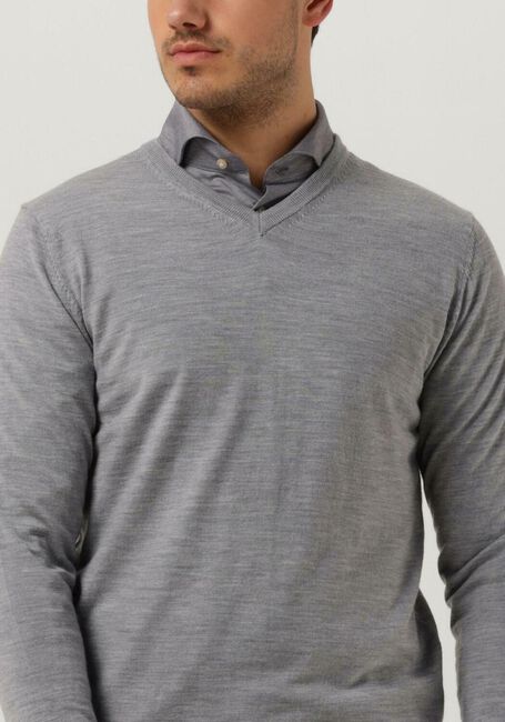 Lichtgrijze PROFUOMO Trui PULLOVER V-NECK - large