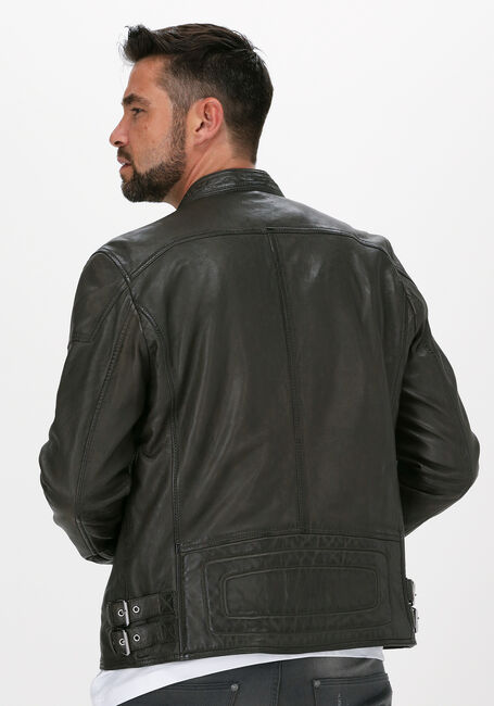 Groene GOOSECRAFT Leren jas GC GALWAY BIKER - large