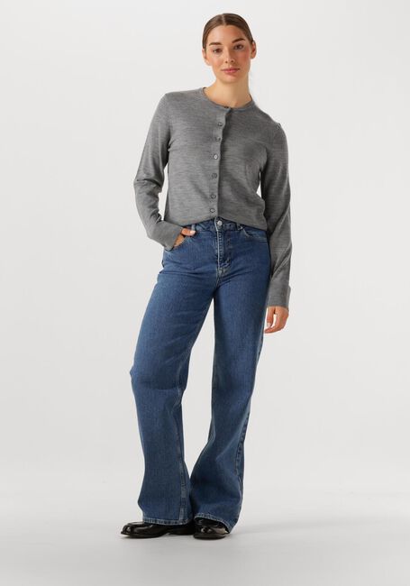 Grijze SELECTED FEMME Vest SLFTHEA LS KNIT MERINO CARDIGAN - large