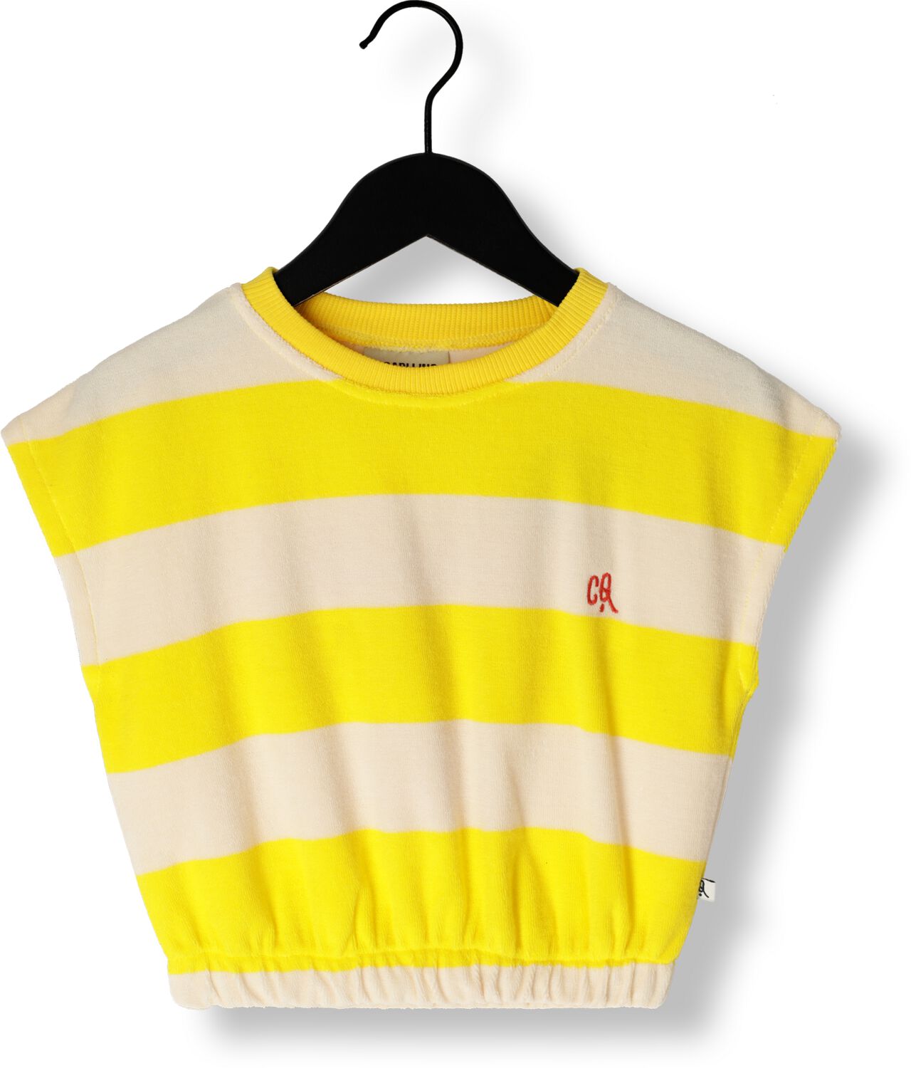 CARLIJNQ Meisjes Tops & T-shirts Stripes Yellow Balloon Top With Embroidery Geel