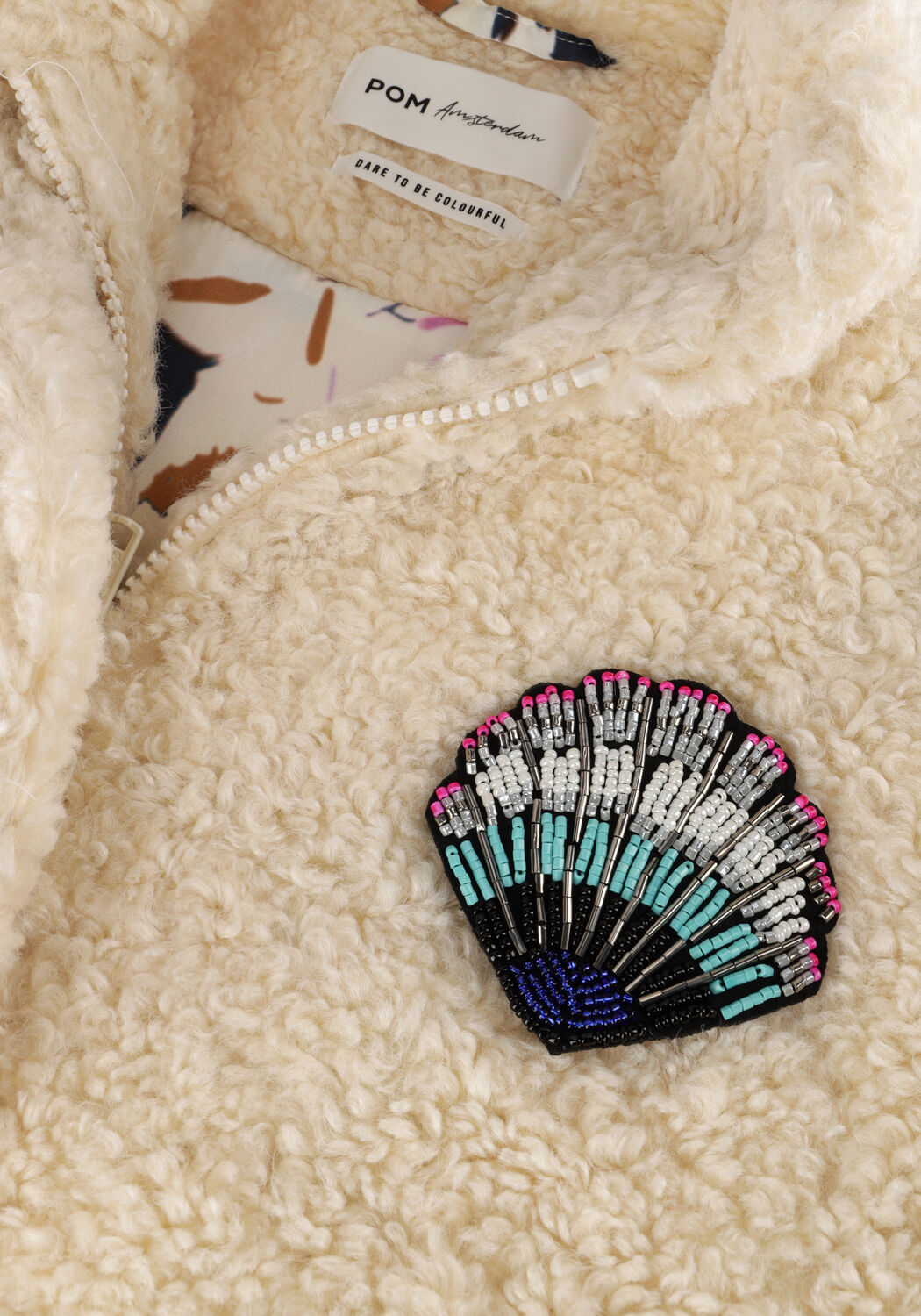 Beige POM AMSTERDAM Jack JACKET - TEDDY ECRU - large