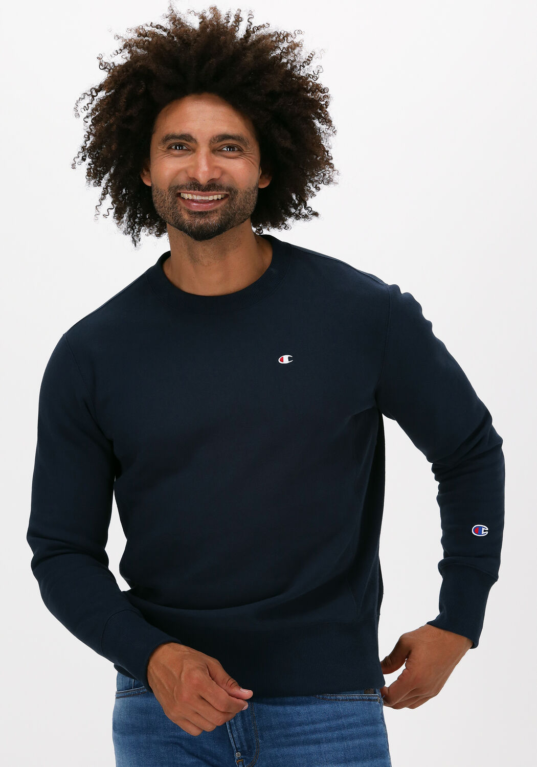 Donkerblauwe CHAMPION Sweater REVERSE WEAVE SWEATSHIRT - large