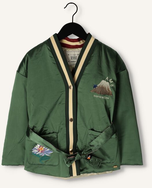 Donkergroene SCOTCH SODA Jack REVERSIBLE SOUVENIR KIMONO BOMBER