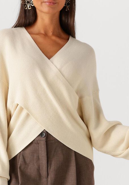 Ecru MSCH COPENHAGEN Trui MSCHZINELLE RACHELLE WRAP PULLOVER - large