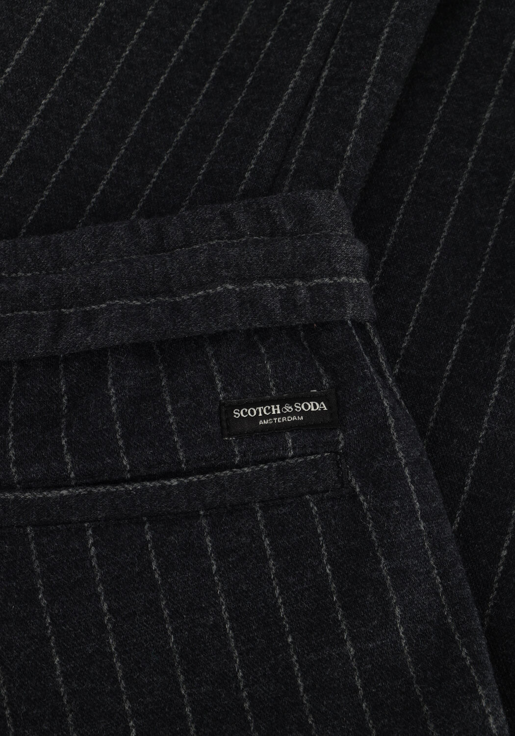 Donkergrijze SCOTCH & SODA Cargobroeken LOOSE TAPERED KNITTED - large