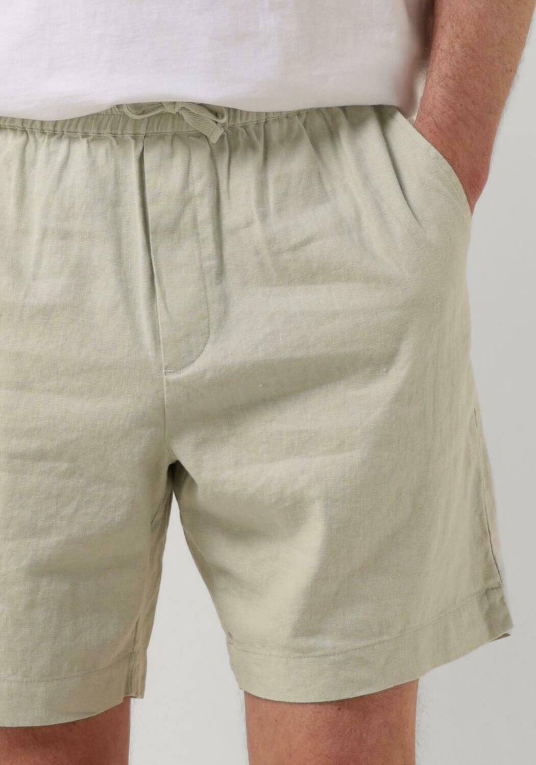 WOODBIRD Heren Broeken Wbbommy Linen Shorts Mint
