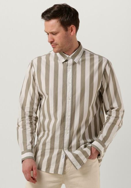 Olijf SELECTED HOMME Casual overhemd SLHREGREDSTER SHIRT STRIPE LS W - large
