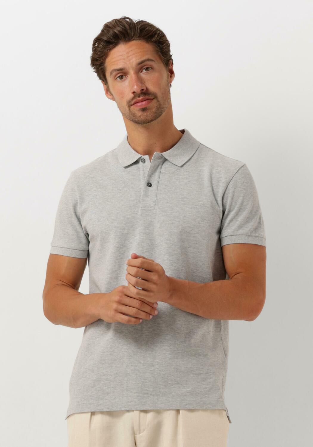 PROFUOMO Heren Polo's & T-shirts Polo Short Sleeve Grijs