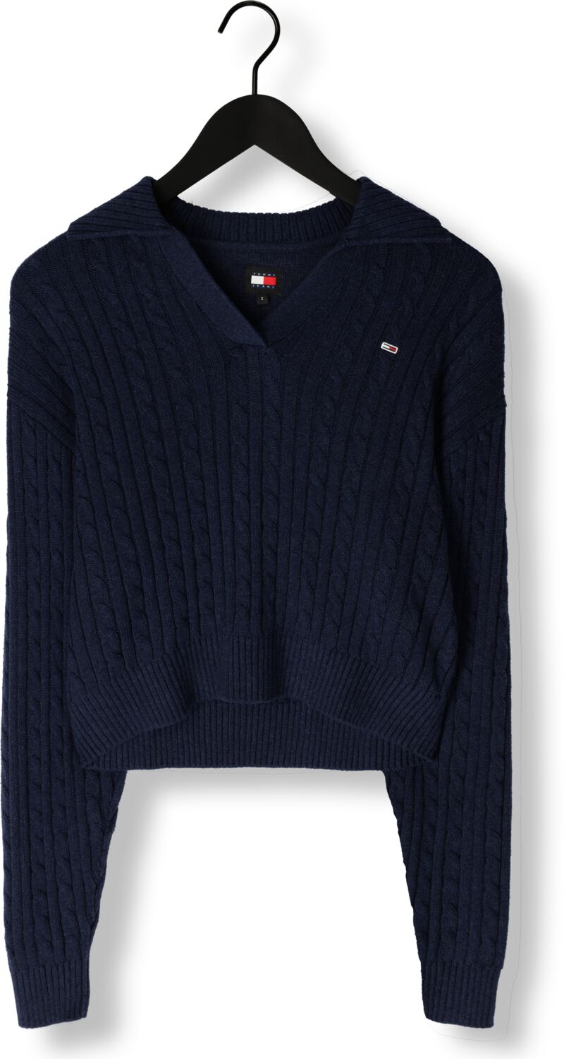TOMMY JEANS Dames Truien & Vesten Tjw Cable Rugby Sweater Blauw