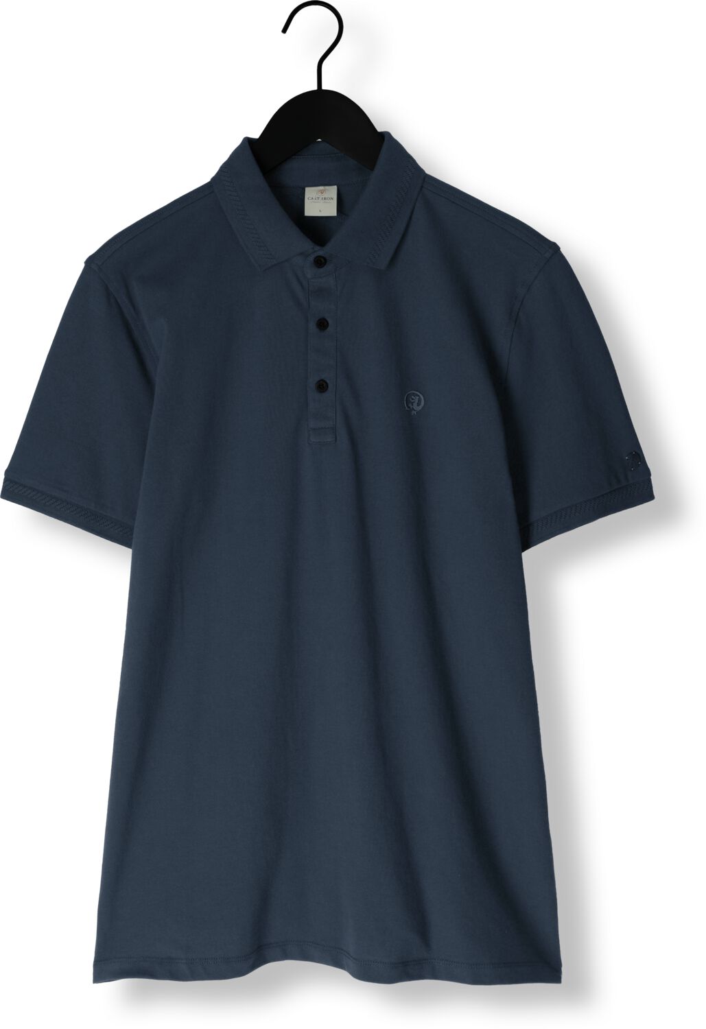 CAST IRON Heren Polo's & T-shirts Short Sleeve Polo Fine Pique Essential Blauw