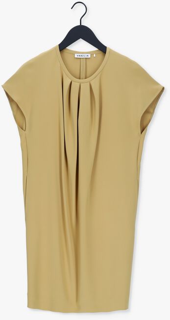 Khaki VANILIA Mini jurk CREPE PLEATED DRESS - large