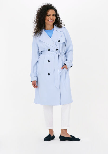 Lichtblauwe TOMMY HILFIGER Mantel TENCEL DB TRENCH - large