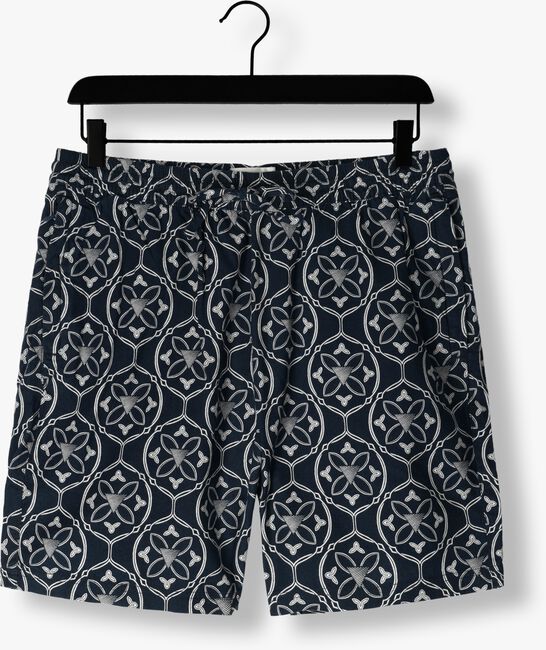 Donkerblauwe PURE PATH Korte broek SHORTS WITH ALL-OVER-PRINT AND CORDS - large
